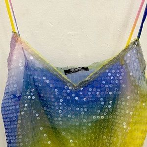 Zara sequin crop sheer top new never used